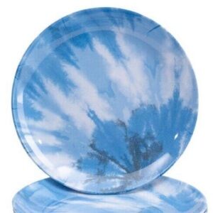 Rachel Zoe 4 Piece Melamine Tie Dye Dinner Plates New